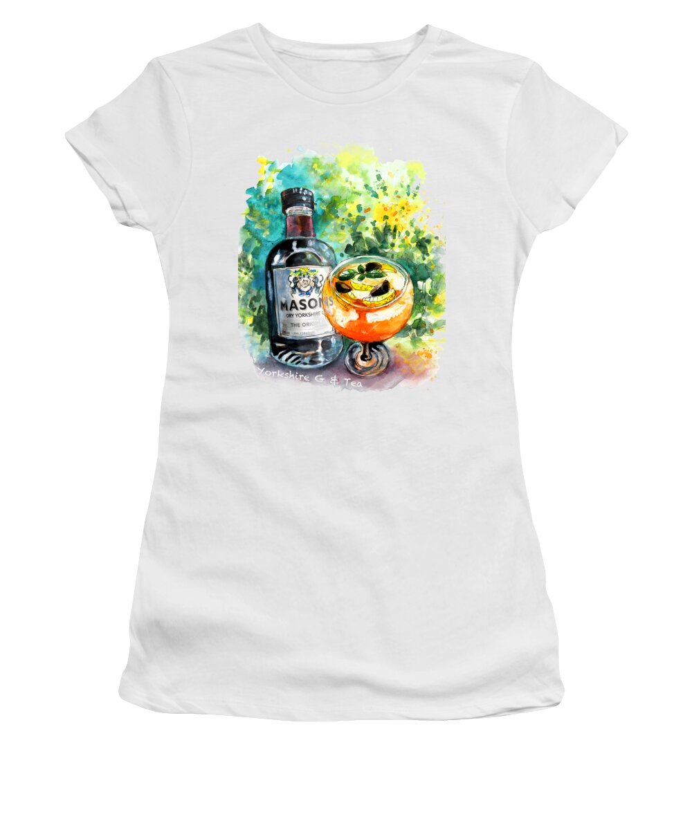 Travel Women's T-Shirt featuring the painting Yorkshire G And Tea by Miki De Goodaboom