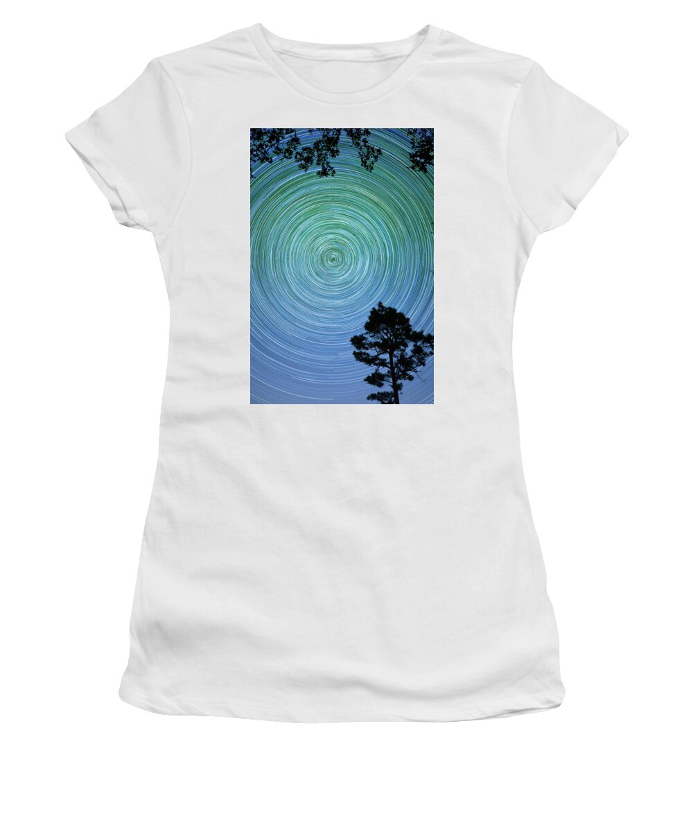 Night Photography Women's T-Shirt featuring the photograph You Spin Me Round by KC Hulsman