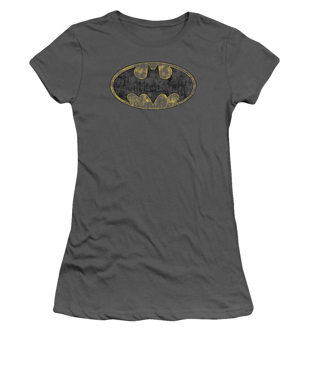 Batman Women's T-Shirt featuring the digital art Batman - Tattered Logo by Brand A