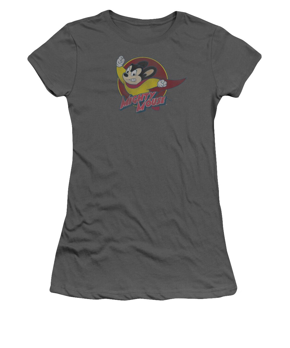 Mighty Mouse Women's T-Shirt featuring the digital art Mighty Mouse - Mighty Circle by Brand A