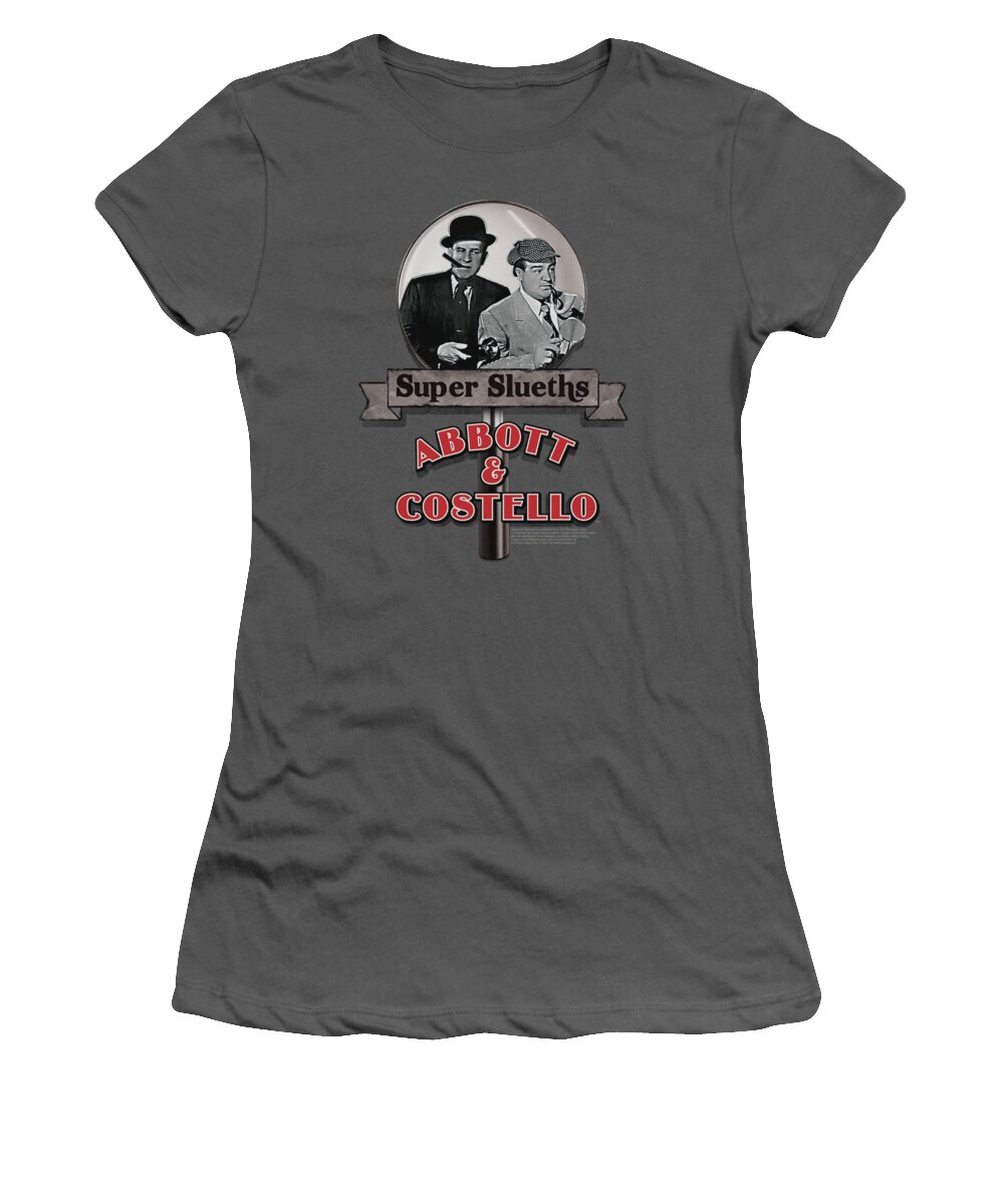 Abbott Women's T-Shirt featuring the digital art Abbott And Costello - Super Sleuths by Brand A