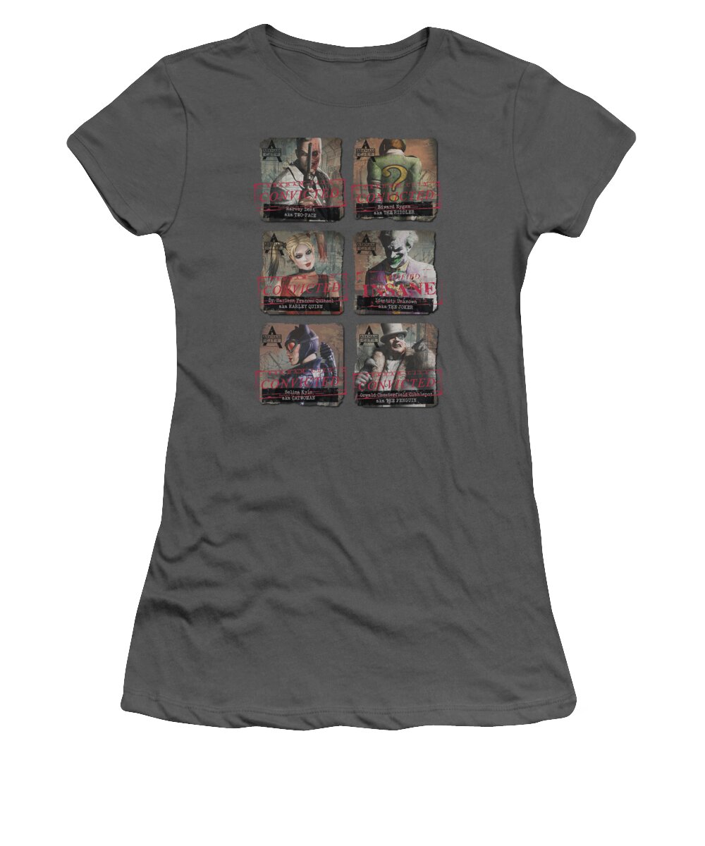 Arkham City Women's T-Shirt featuring the digital art Arkham City - Arkham Lineup by Brand A