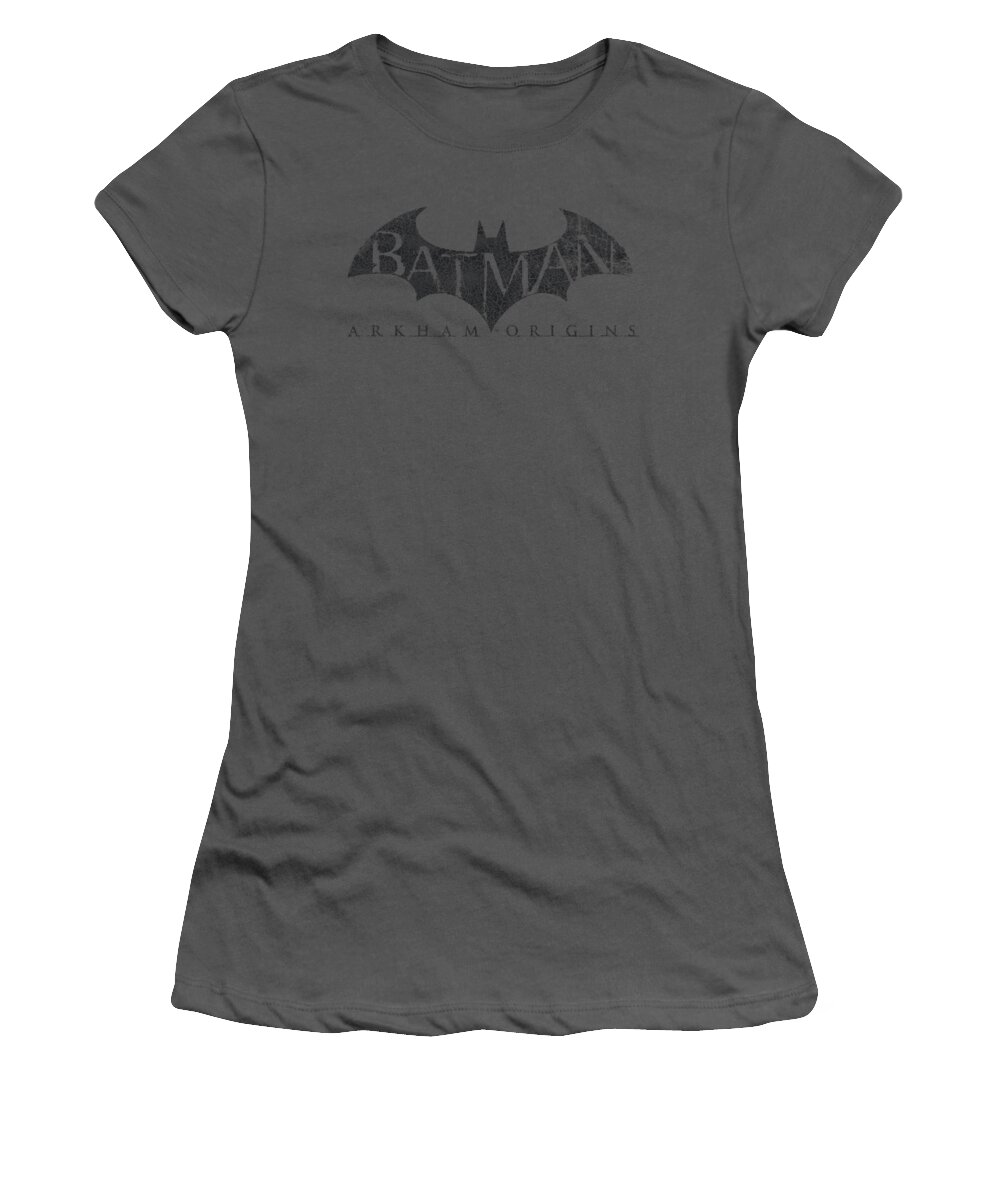 Batman Women's T-Shirt featuring the digital art Batman Arkham Origins - Crackle Logo by Brand A
