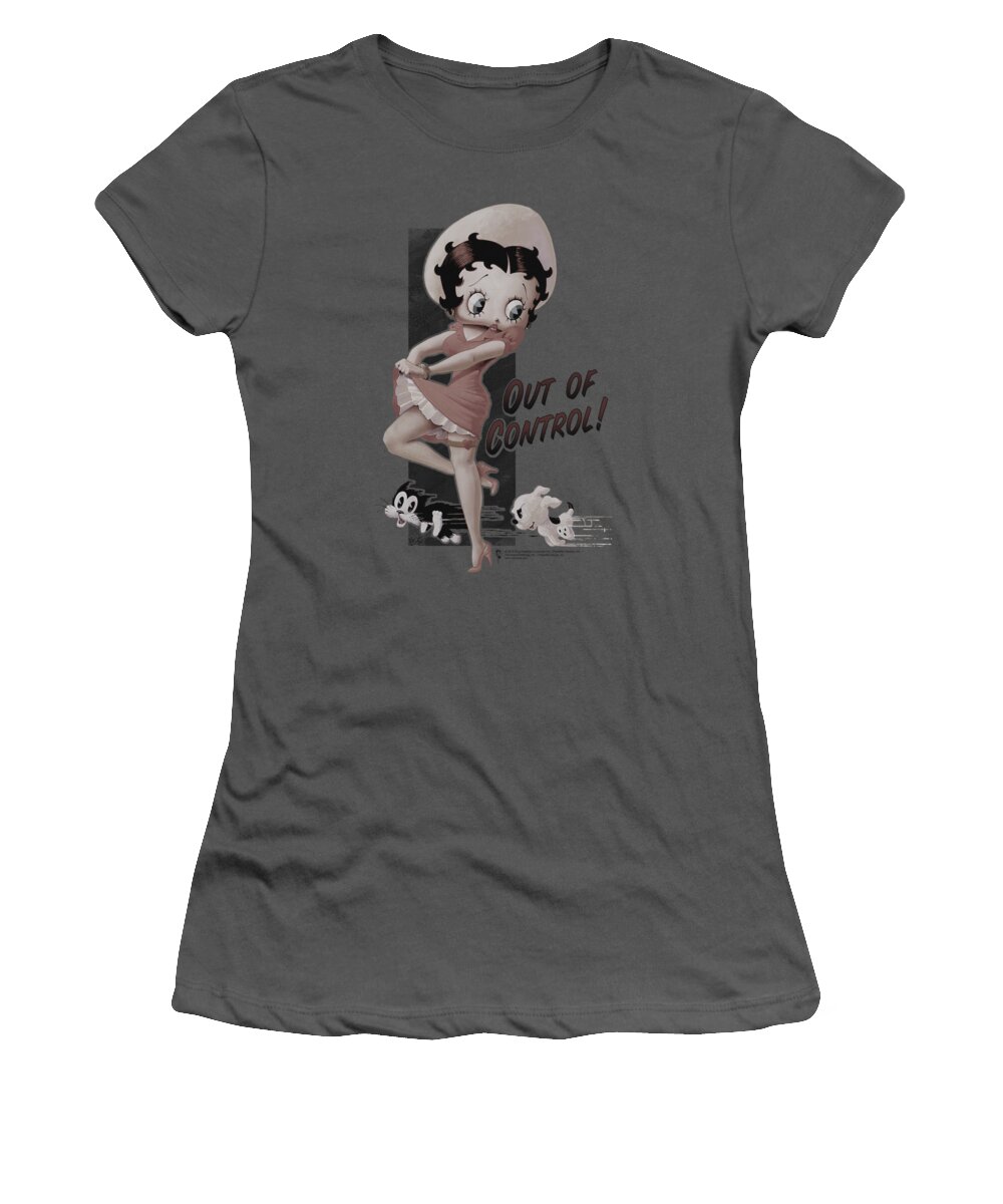 Betty Boop Women's T-Shirt featuring the digital art Boop - Out Of Control by Brand A