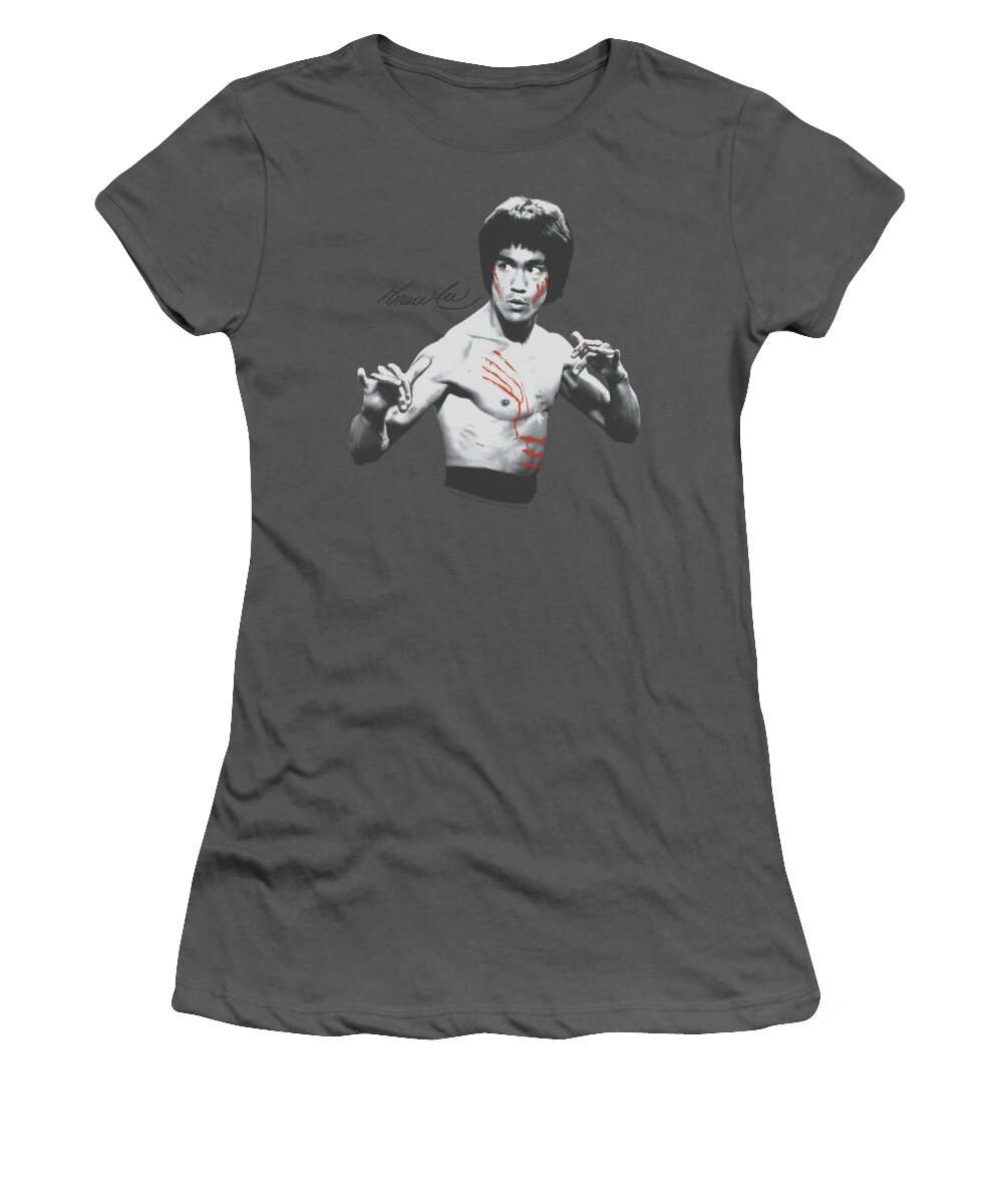 Celebrity Women's T-Shirt featuring the digital art Bruce Lee - Final Confrontation by Brand A