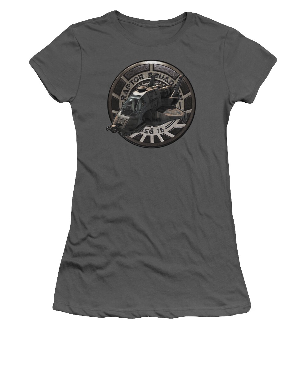 Battlestar Women's T-Shirt featuring the digital art Bsg - Raptor Squadron by Brand A