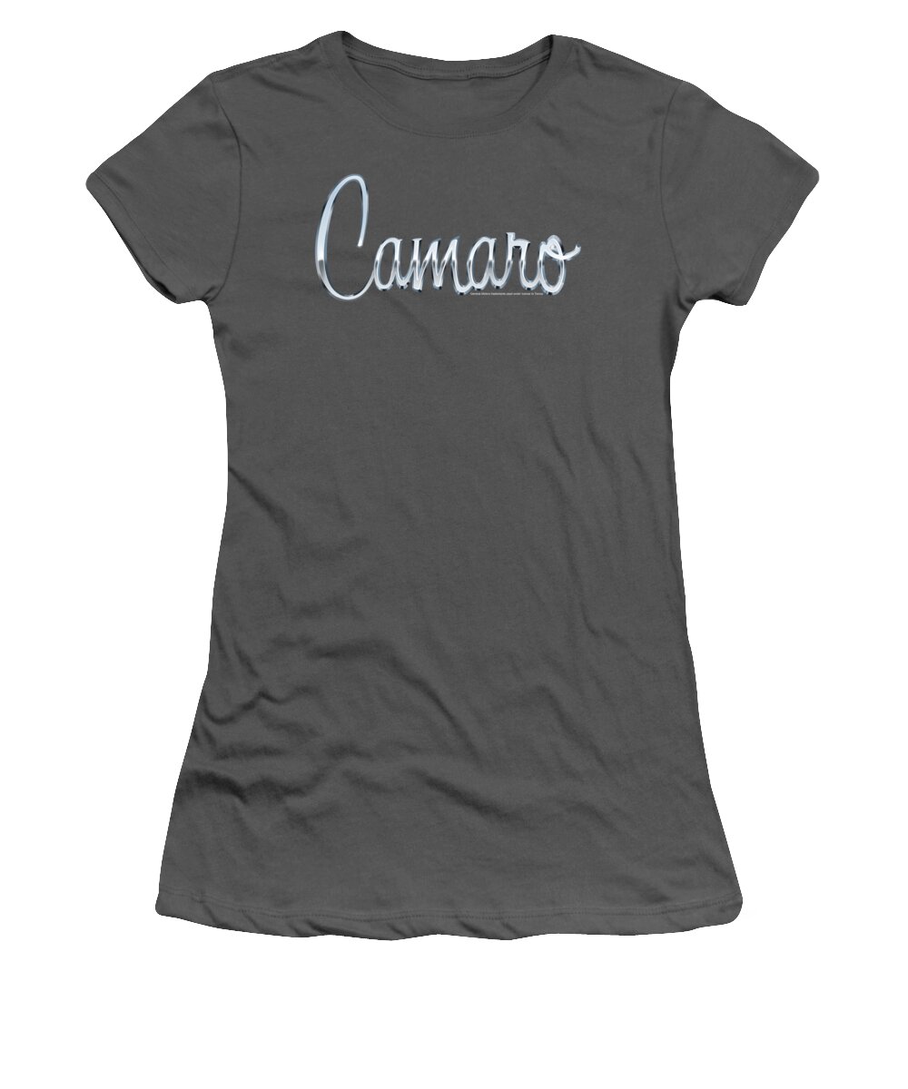  Women's T-Shirt featuring the digital art Chevrolet - Classic Camaro Metal by Brand A