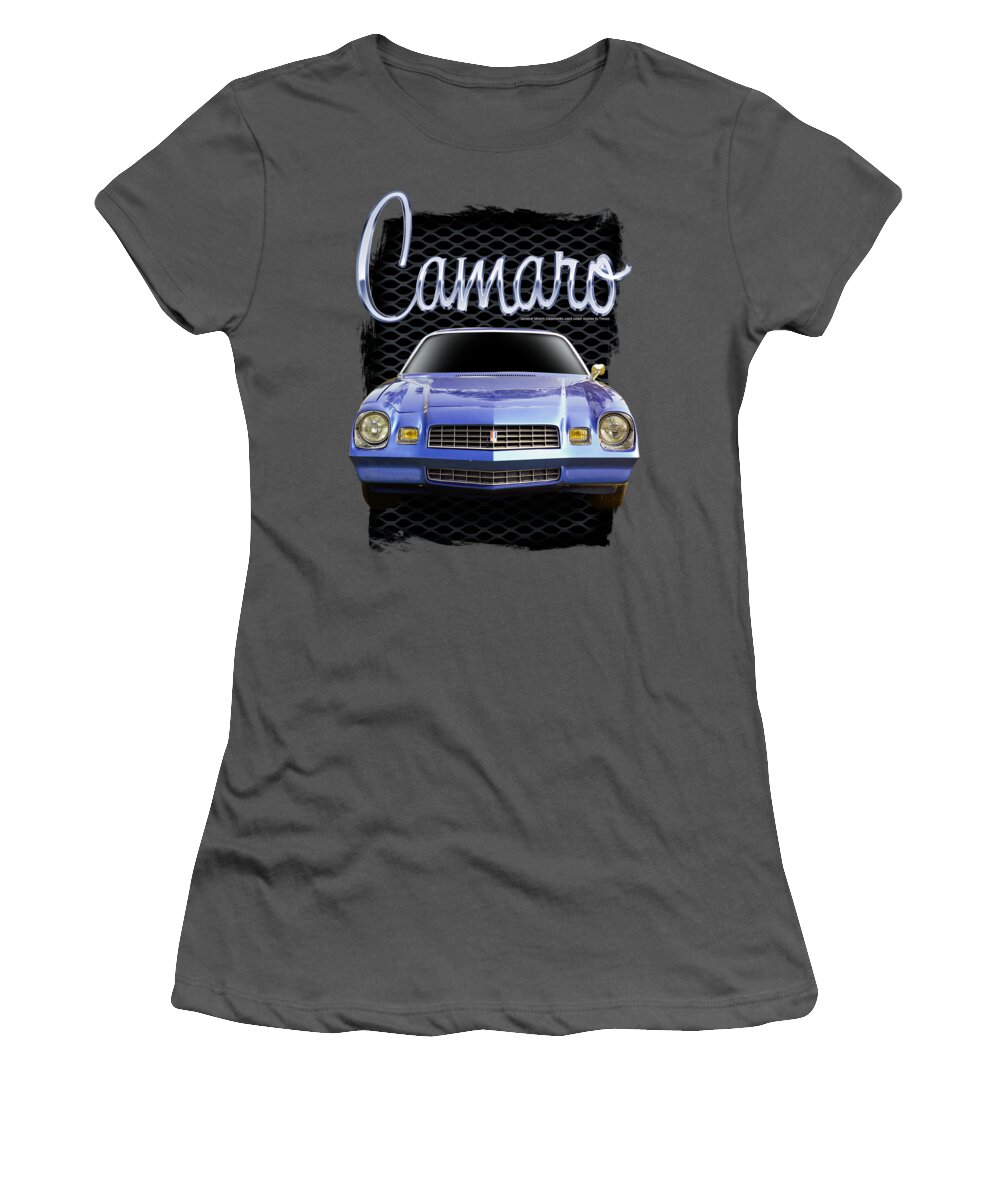  Women's T-Shirt featuring the digital art Chevrolet - Yellow Camaro by Brand A