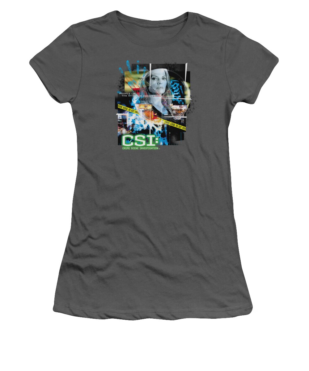 CSI Women's T-Shirt featuring the digital art Csi - Evidence Collage by Brand A