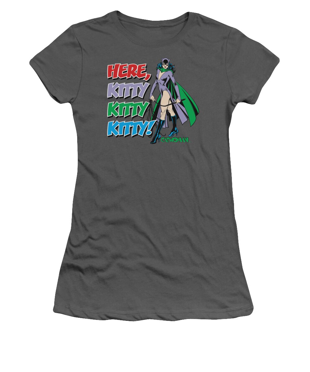 Dc Comics Women's T-Shirt featuring the digital art Dc - Here Kitty by Brand A