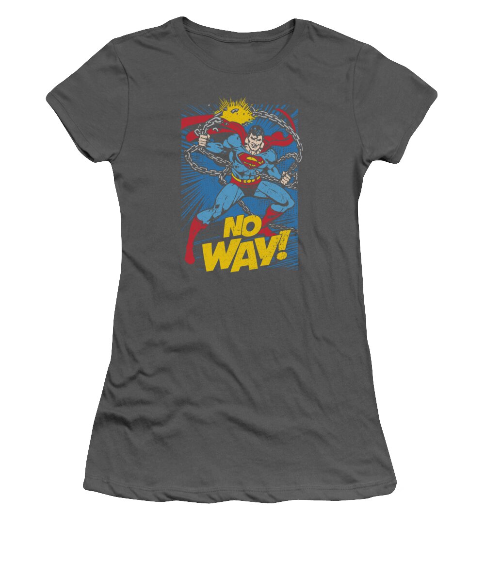Dc Comics Women's T-Shirt featuring the digital art Dc - No Way by Brand A