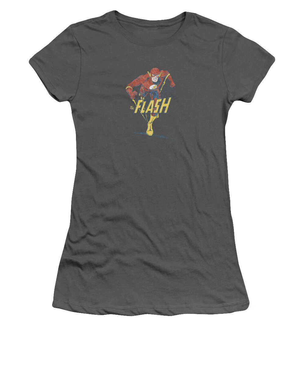 Dc Comics Women's T-Shirt featuring the digital art Dco - Desaturated Flash by Brand A