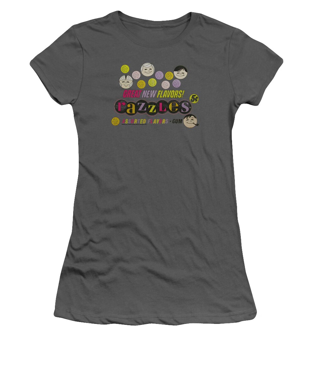 Dubble Bubble Women's T-Shirt featuring the digital art Dubble Bubble - Razzles Retro Box by Brand A