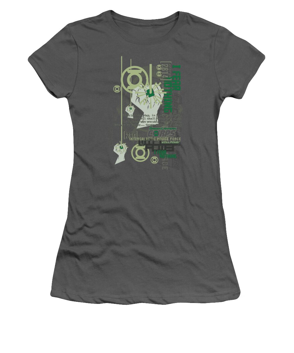 Green Lantern Women's T-Shirt featuring the digital art Green Lantern - Core Strength by Brand A