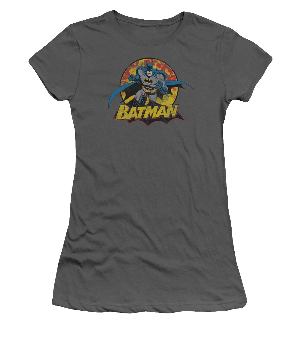 Justice League Of America Women's T-Shirt featuring the digital art Jla - Batman Rough Distress by Brand A