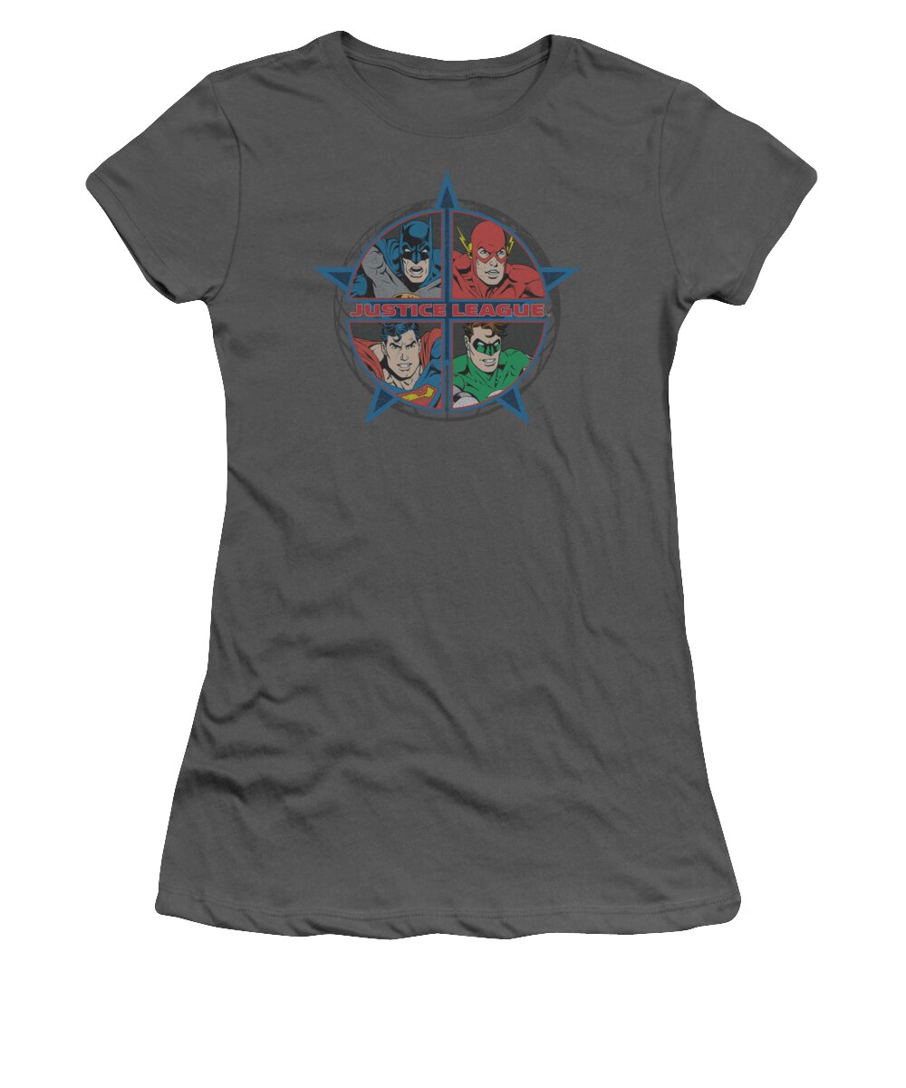 Justice League Of America Women's T-Shirt featuring the digital art Jla - Four Heroes by Brand A