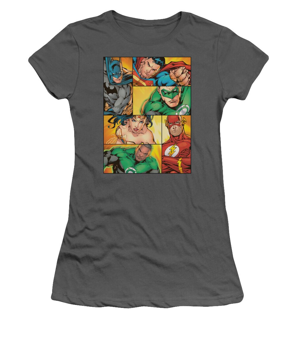 Justice League Of America Women's T-Shirt featuring the digital art Jla - Hero Boxes by Brand A