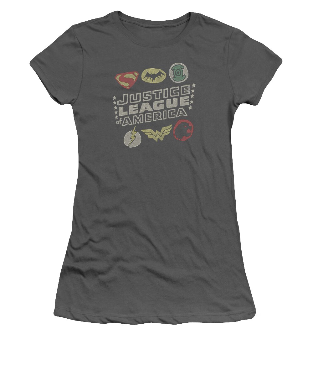Justice League Of America Women's T-Shirt featuring the digital art Jla - Symbols by Brand A