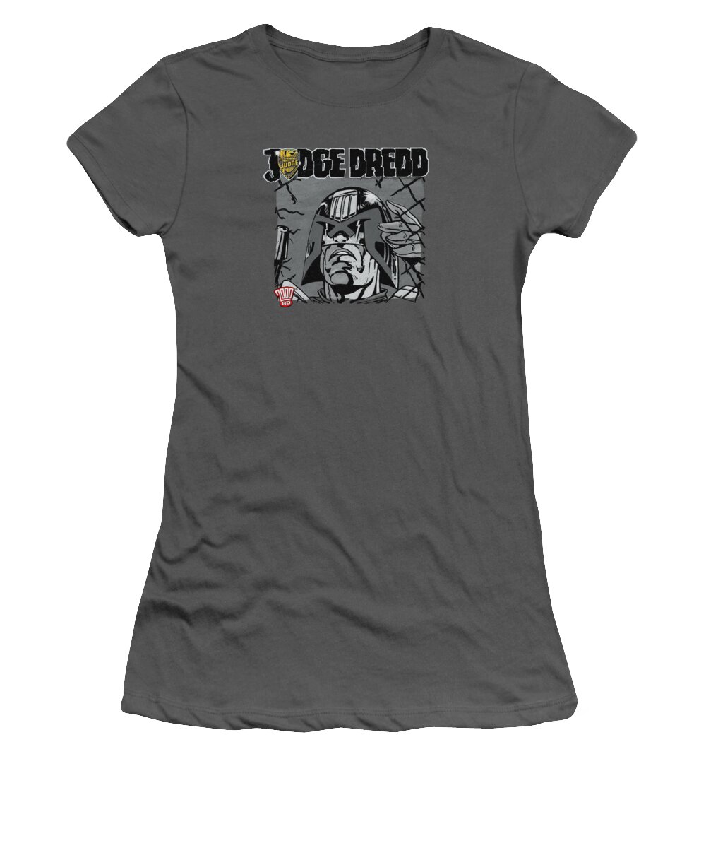 Judge Dredd Women's T-Shirt featuring the digital art Judge Dredd - Fenced by Brand A