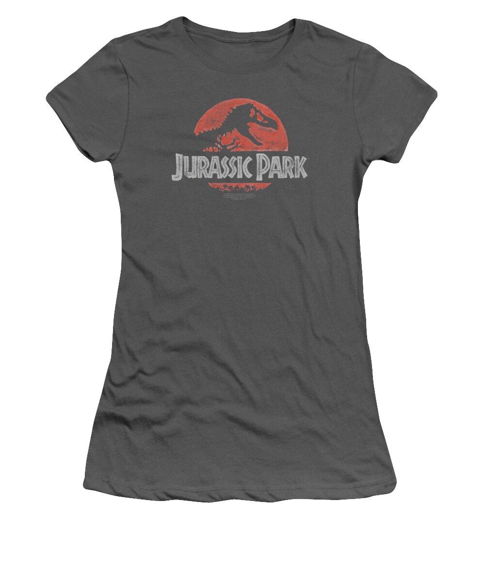 Jurassic Park Women's T-Shirt featuring the digital art Jurassic Park - Faded Logo by Brand A