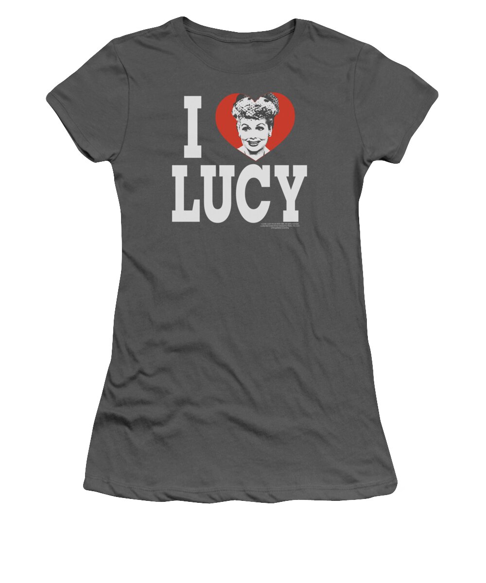 I Love Lucy Women's T-Shirt featuring the digital art Lucy - I Love Lucy - Adult 30 - 1 Charcoal S - S Tee - Sm by Brand A