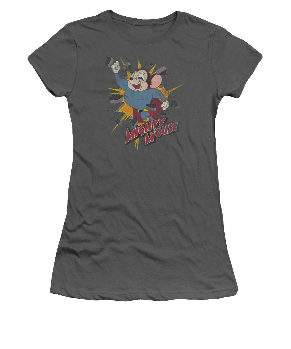 Mighty Mouse Women's T-Shirt featuring the digital art Mighty Mouse - Break Through by Brand A