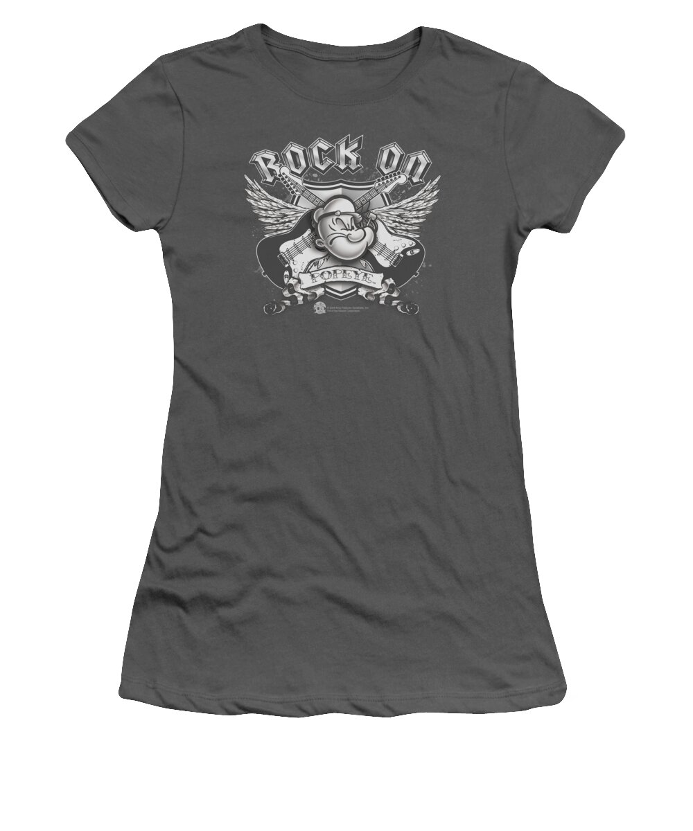 Popeye Women's T-Shirt featuring the digital art Popeye - Rock On by Brand A