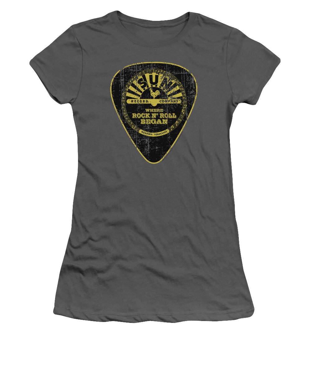 Sun Record Company Women's T-Shirt featuring the digital art Sun - Guitar Pick by Brand A