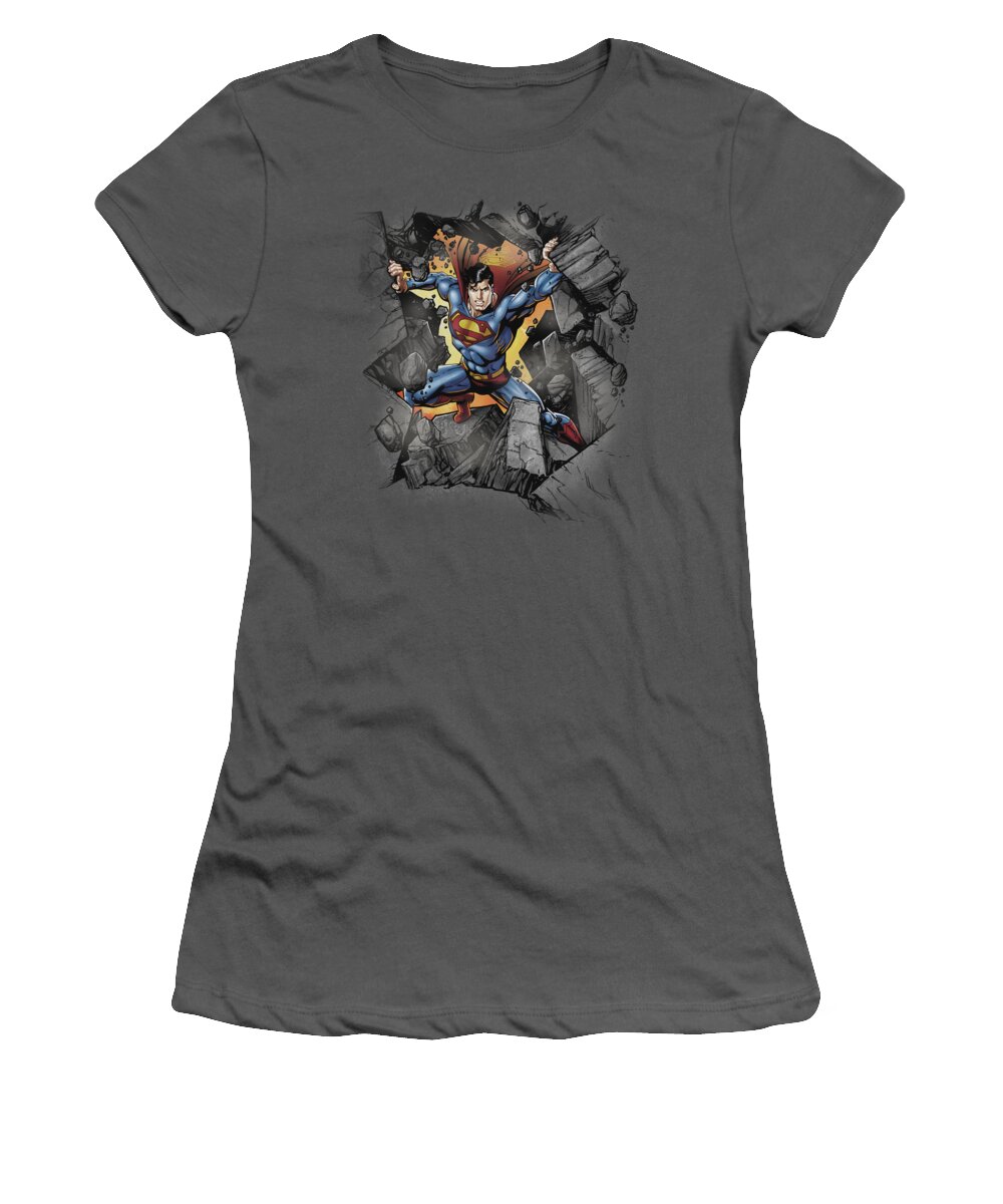 Superman Women's T-Shirt featuring the digital art Superman - Break On Through by Brand A