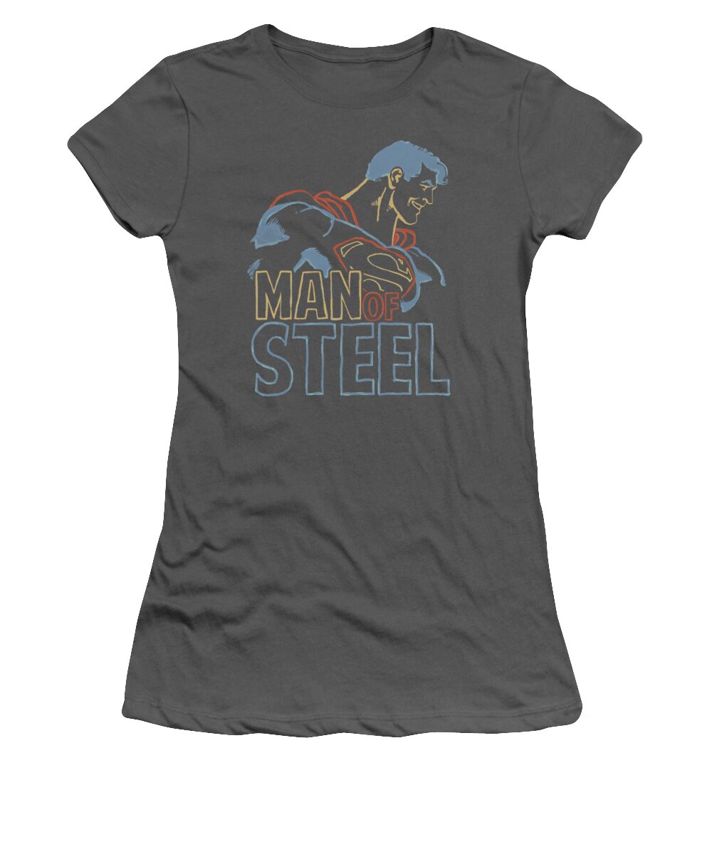 Superman Women's T-Shirt featuring the digital art Superman - Colored Lines by Brand A