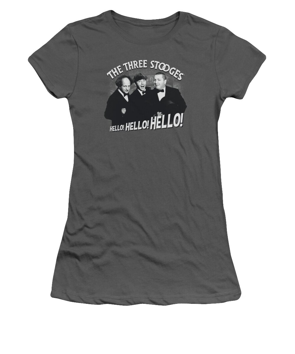 The Three Stooges Women's T-Shirt featuring the digital art Three Stooges - Hello Again by Brand A