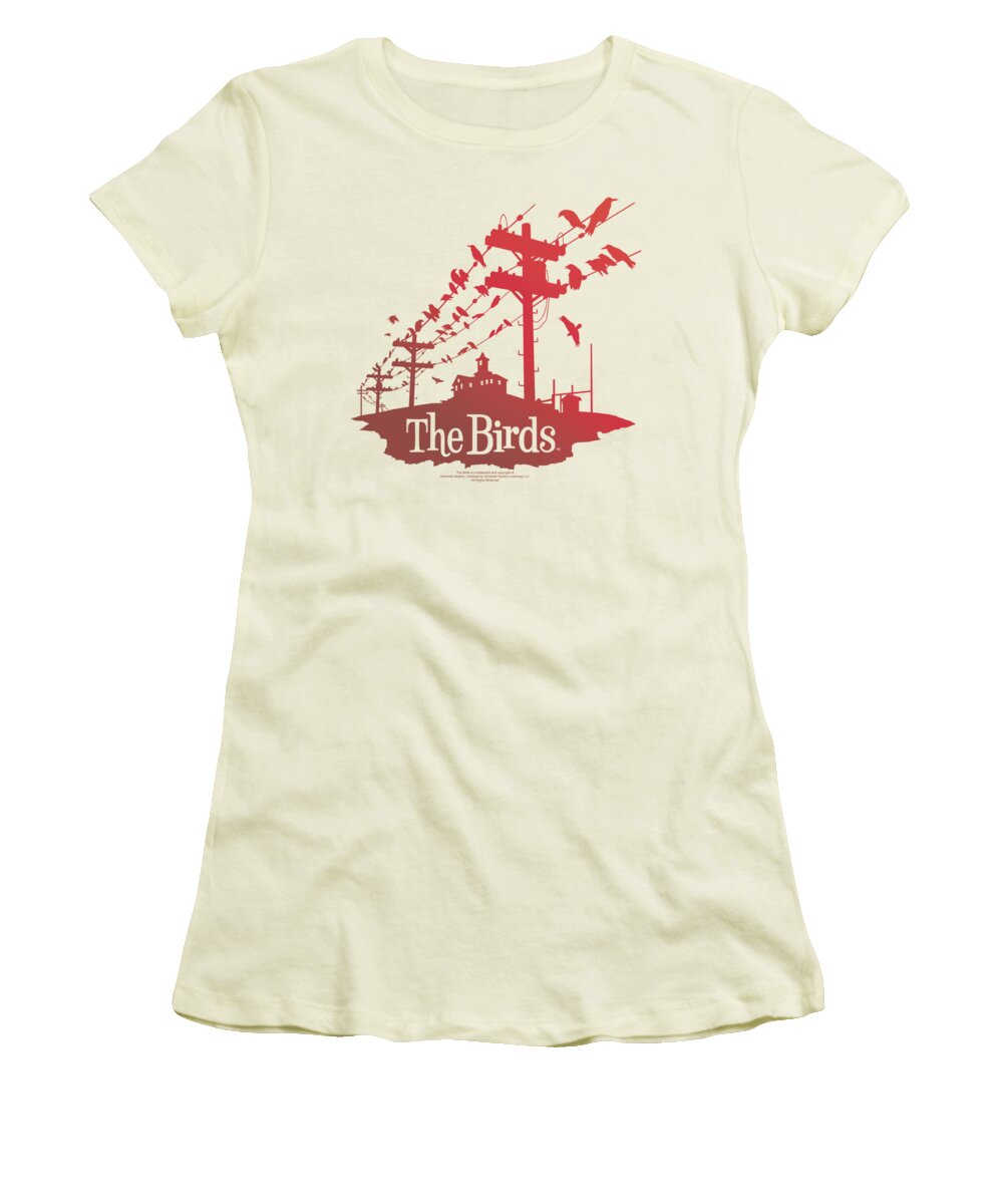 Birds Women's T-Shirt featuring the digital art Birds - On A Wire by Brand A