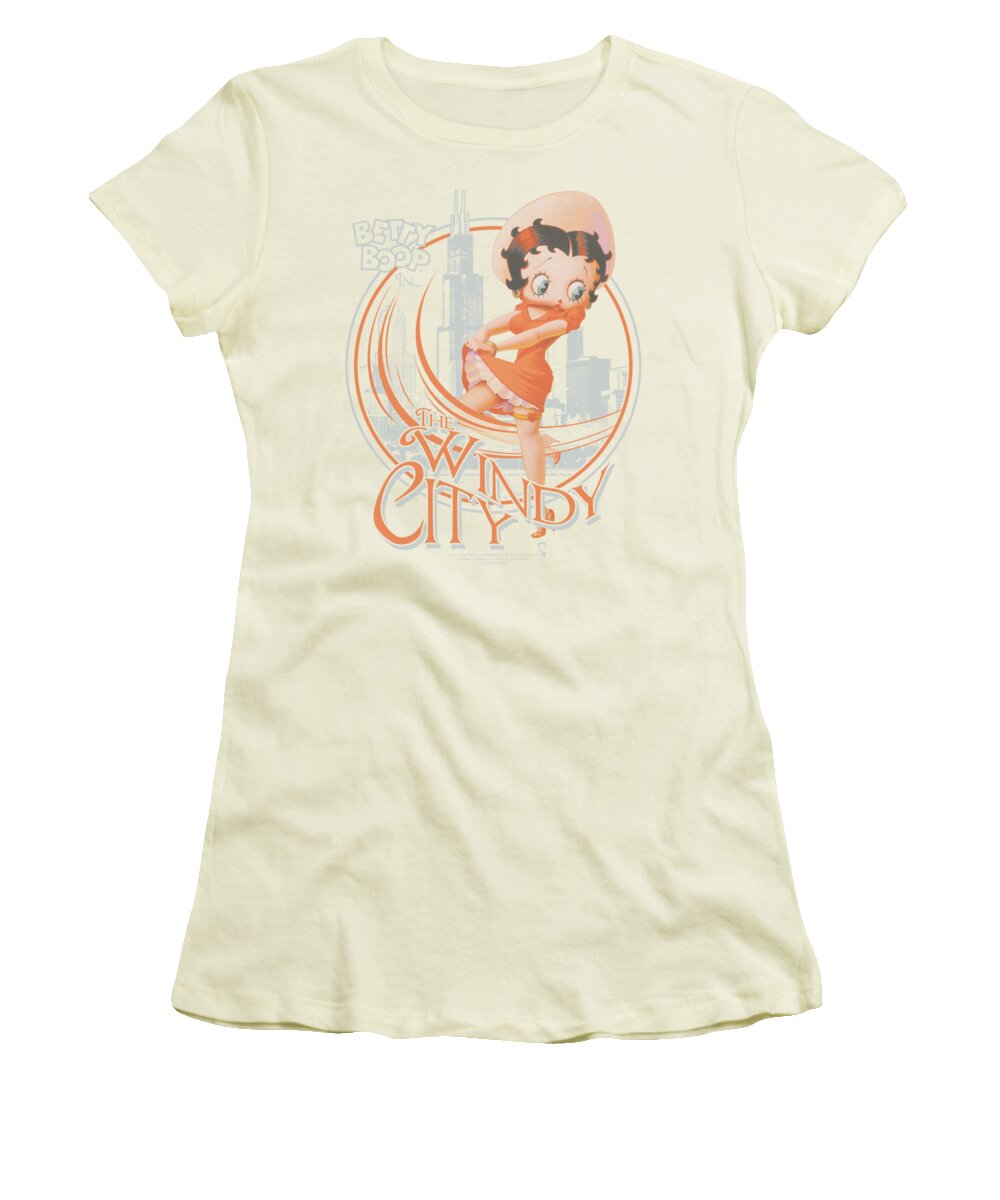 Betty Boop Women's T-Shirt featuring the digital art Boop - The Windy City by Brand A