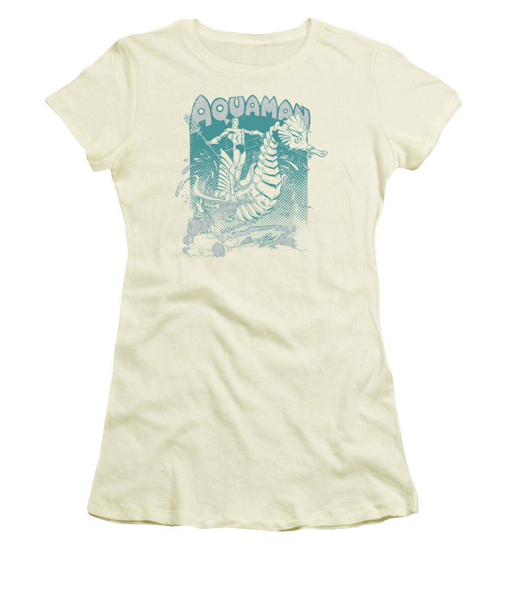 Aquaman Women's T-Shirt featuring the digital art Dc - Catch A Wave by Brand A
