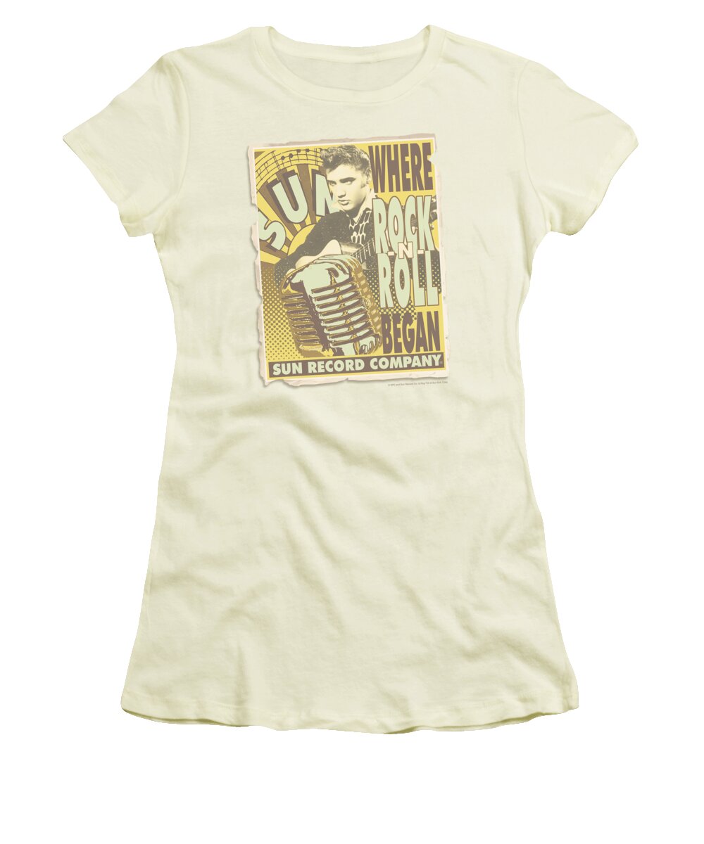 Sun Record Company Women's T-Shirt featuring the digital art Sun - Rock N Roll Began Poster by Brand A