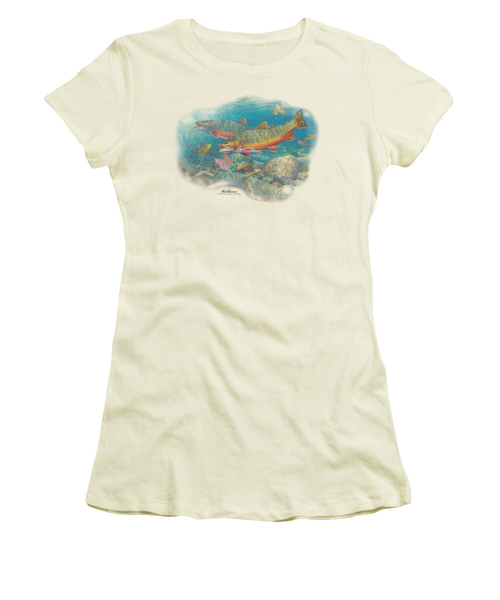 Wildlife Women's T-Shirt featuring the digital art Wildlife - Easy Pickings Trout by Brand A