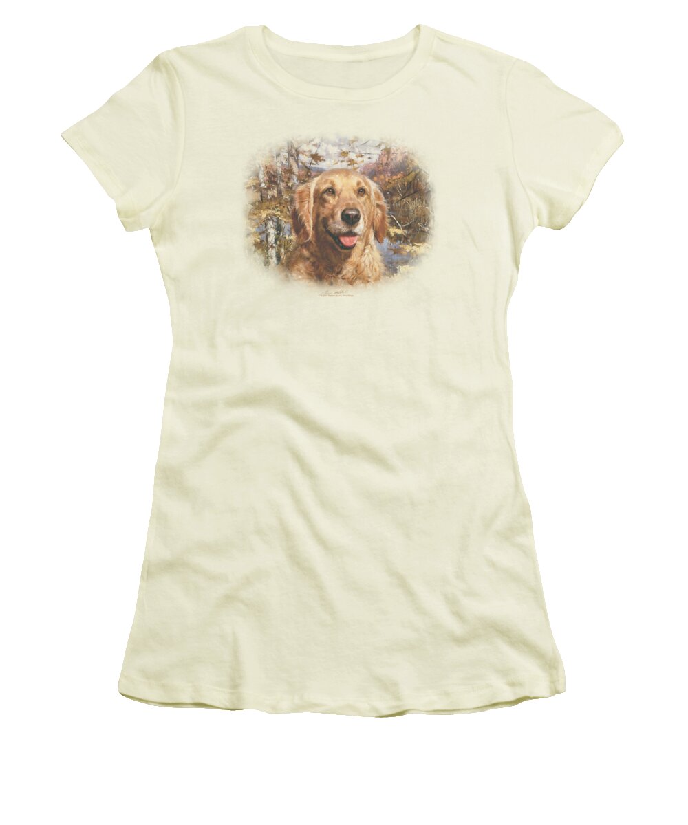 Wildlife Women's T-Shirt featuring the digital art Wildlife - Golden Retriever Head by Brand A