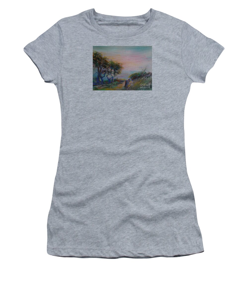 Landscape Women's T-Shirt featuring the painting Dawn by Pusita Gibbs