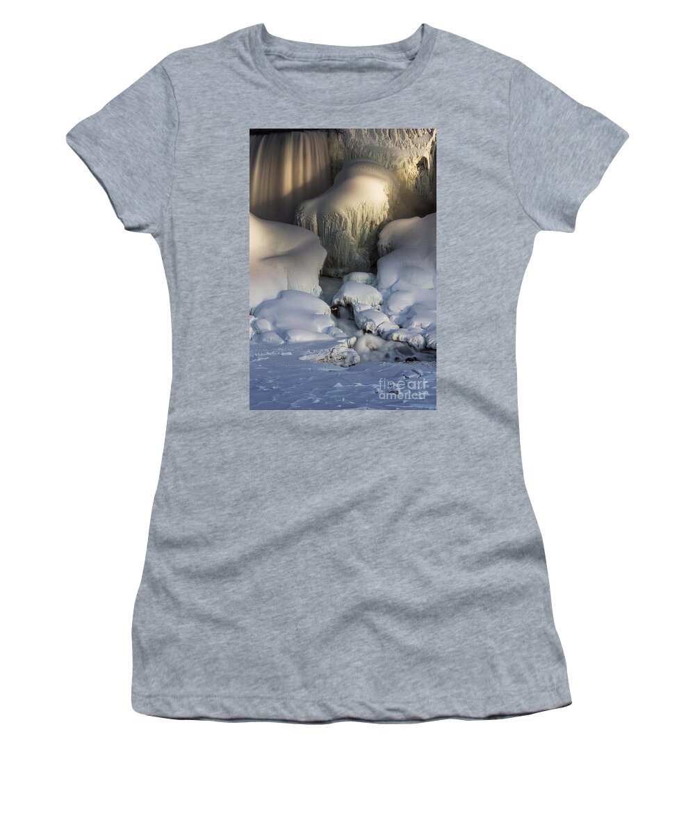 American Women's T-Shirt featuring the photograph Niagara Falls Frozen by JT Lewis