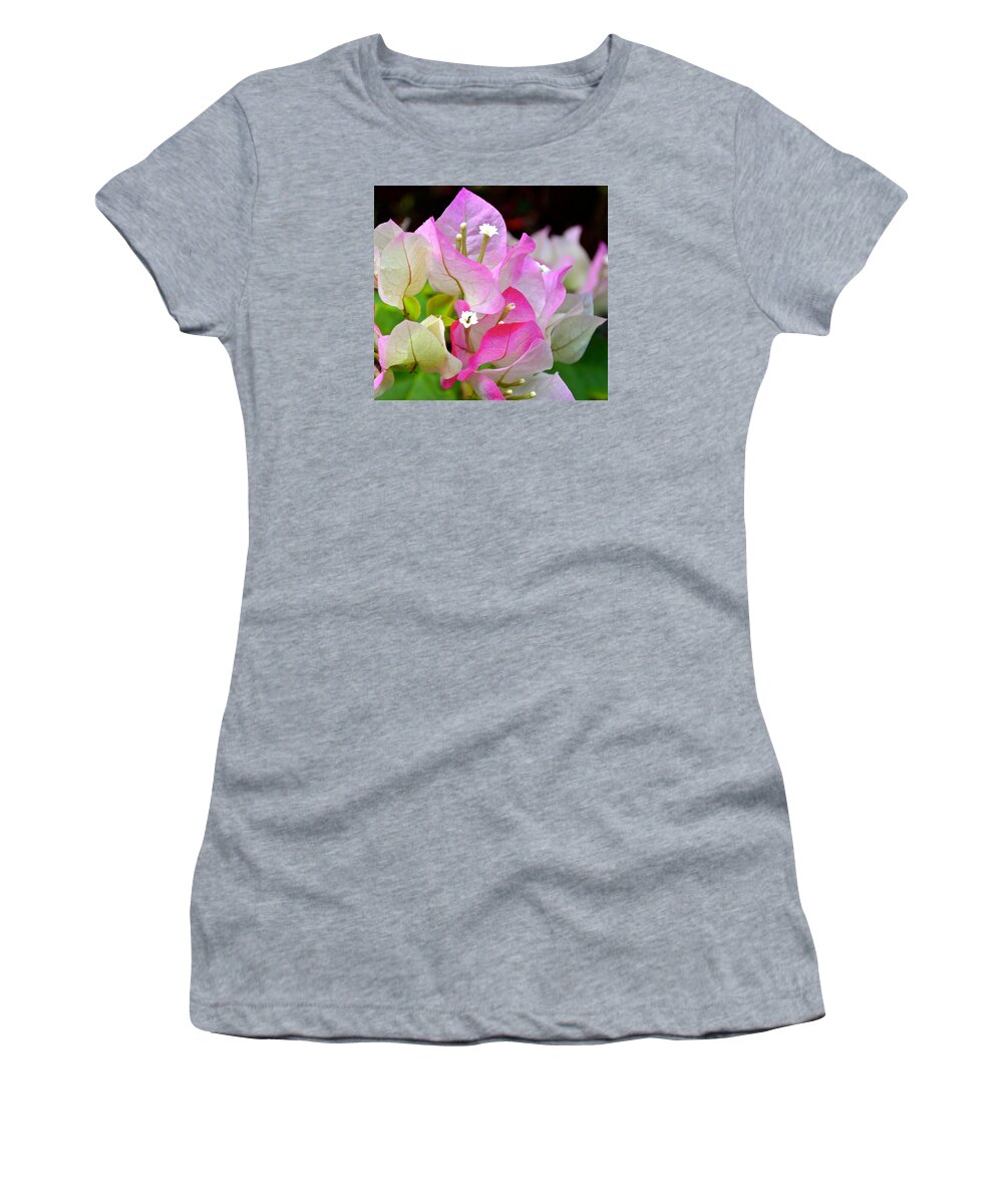 Hawaii Women's T-Shirt featuring the photograph Pink Bougainvillea ...with a friend by Lehua Pekelo-Stearns