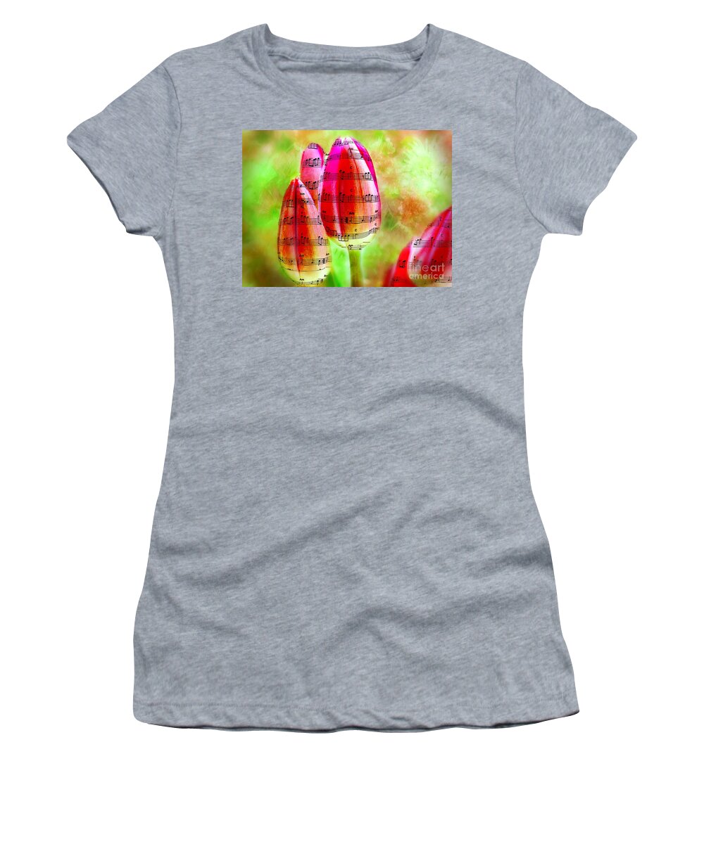 Flowers Women's T-Shirt featuring the photograph The Sound of Music by Elaine Manley