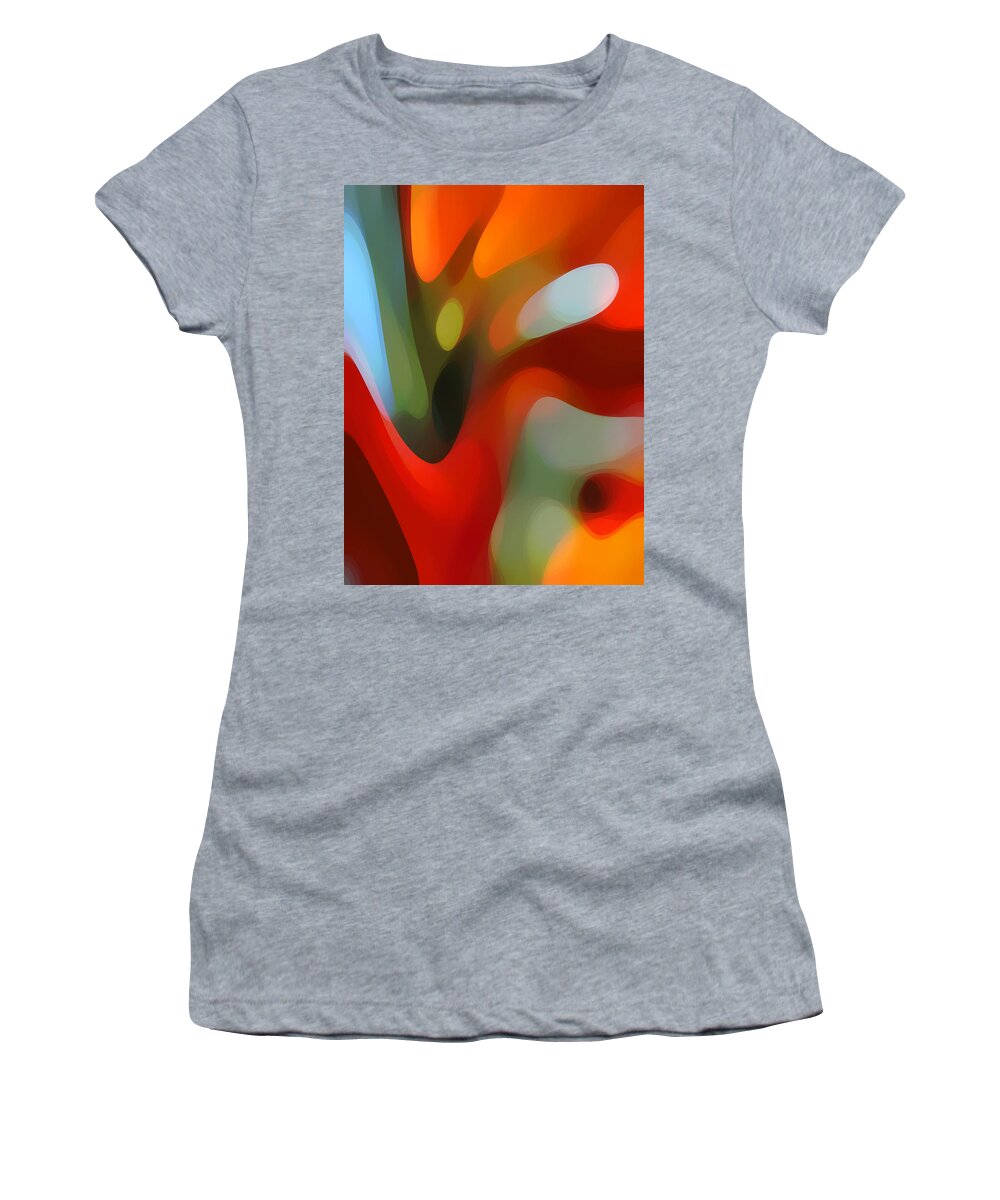 Abstract Women's T-Shirt featuring the painting Tree Light 2 by Amy Vangsgard