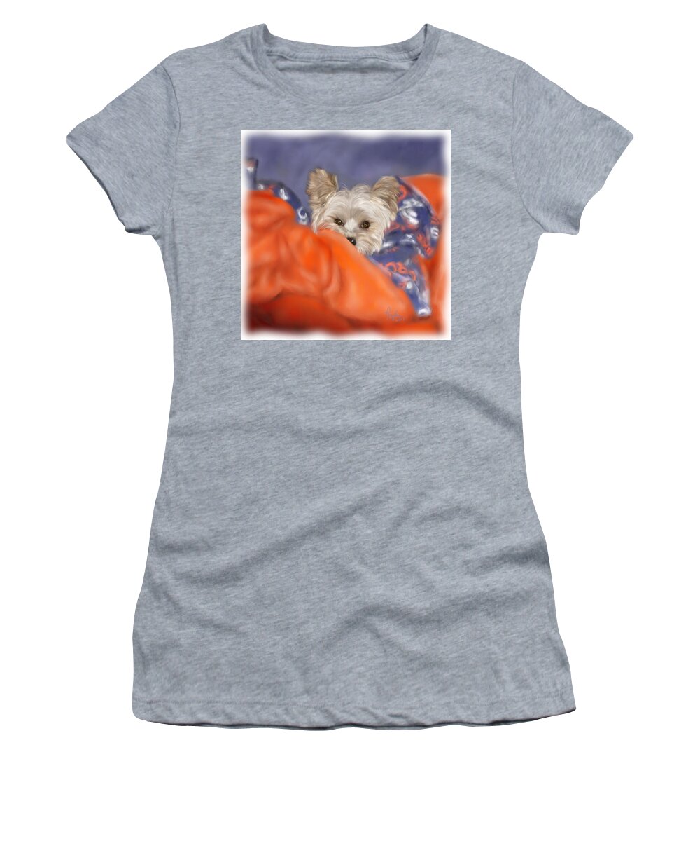 Dogs Women's T-Shirt featuring the painting Bronco Maggie #2 by Colleen Taylor