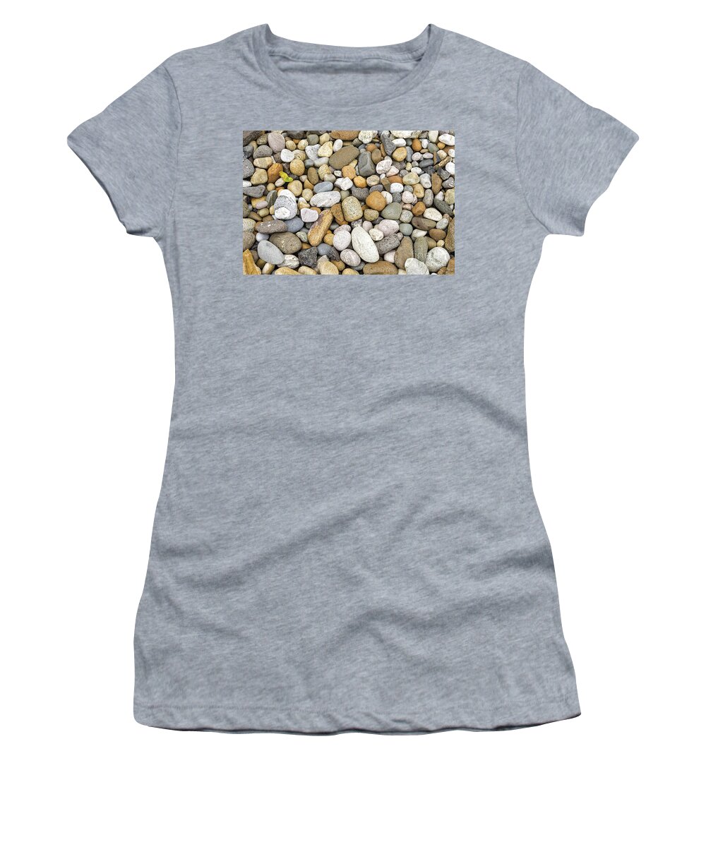 Pebbles Women's T-Shirt featuring the photograph Colorful pebbles #1 by Les Palenik