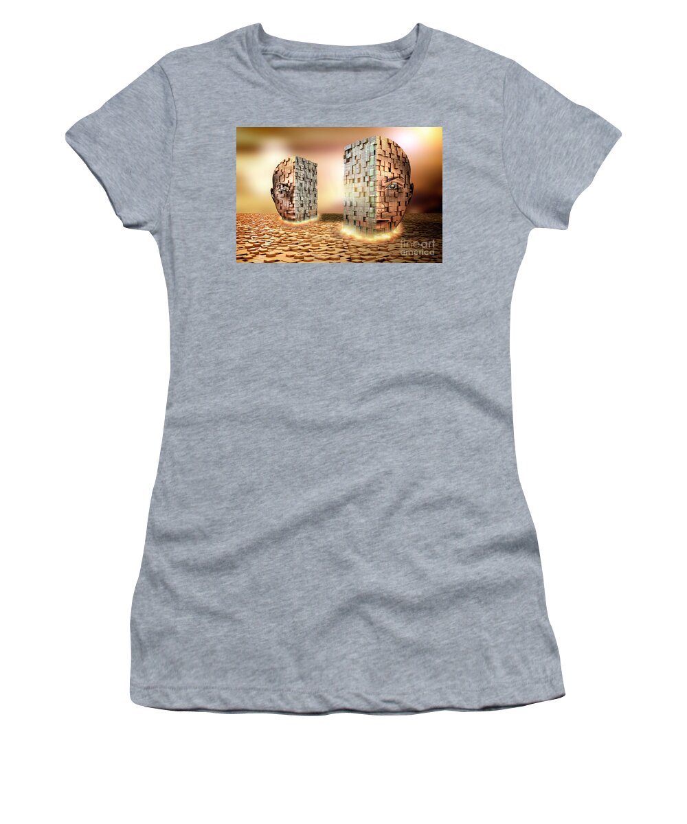 Digital Women's T-Shirt featuring the photograph Digital Head #1 by Mike Agliolo