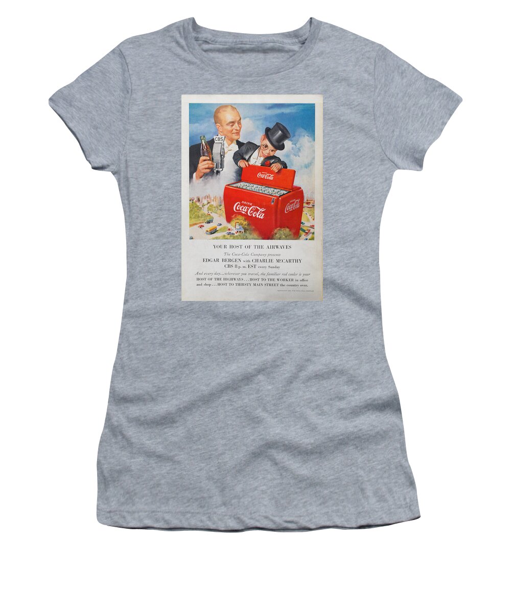 Edgar Bergen Women's T-Shirt featuring the digital art Edgar Bergen Coca Cola #1 by Georgia Clare