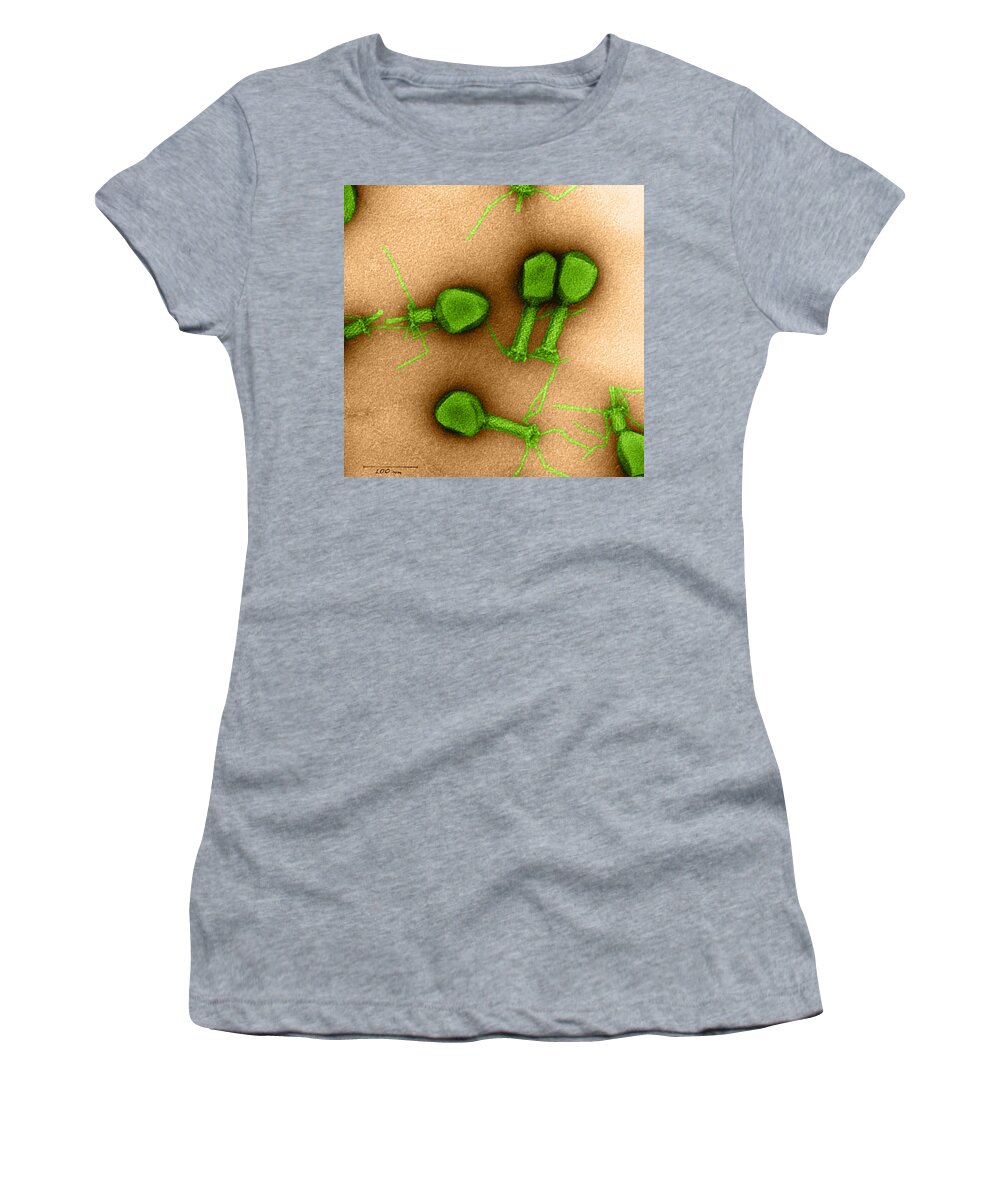 Medical Women's T-Shirt featuring the photograph Enterobacteria Phage T4 #1 by Omikron