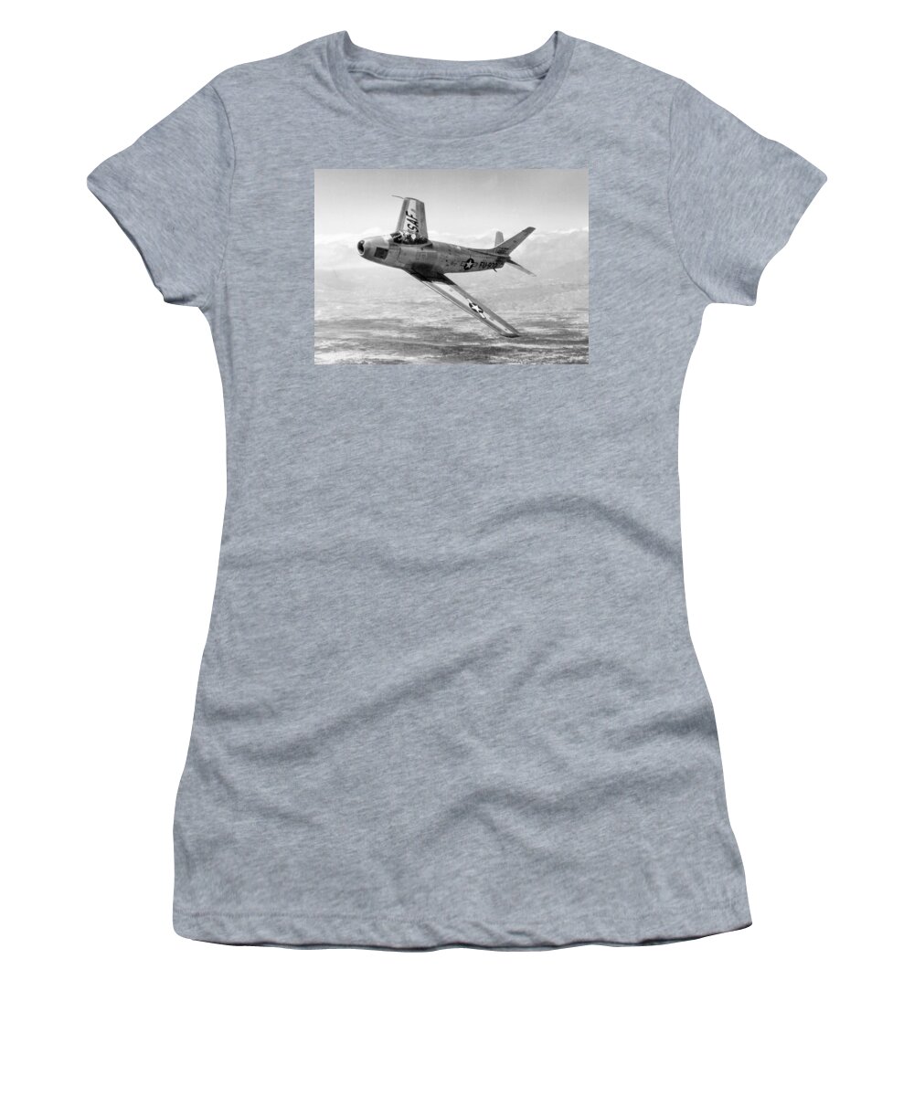 Science Women's T-Shirt featuring the photograph F-86 Sabre, First Swept-wing Fighter by Science Source