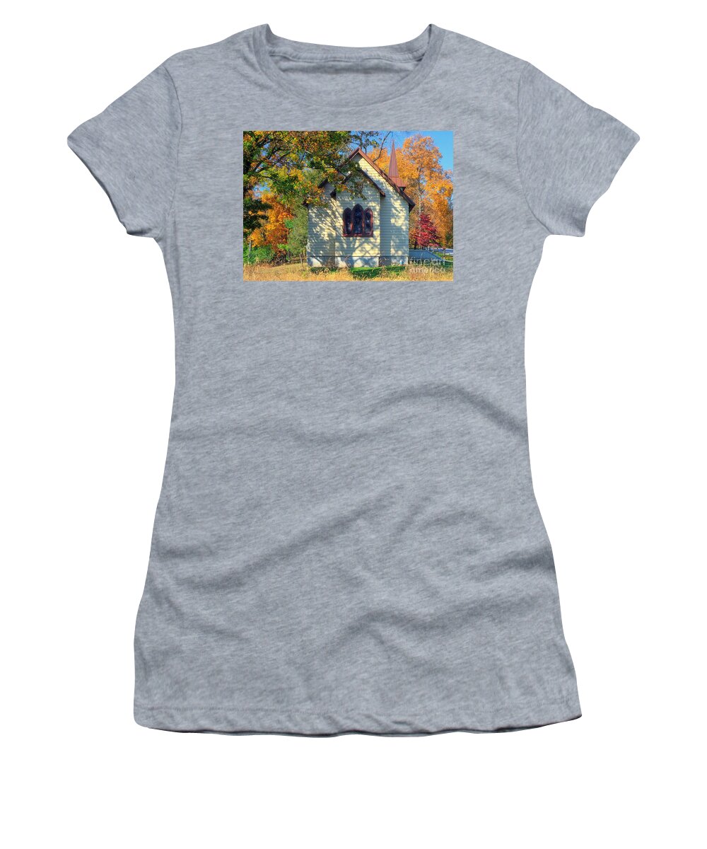 Trees Women's T-Shirt featuring the photograph Idyllic Setting by Geoff Crego