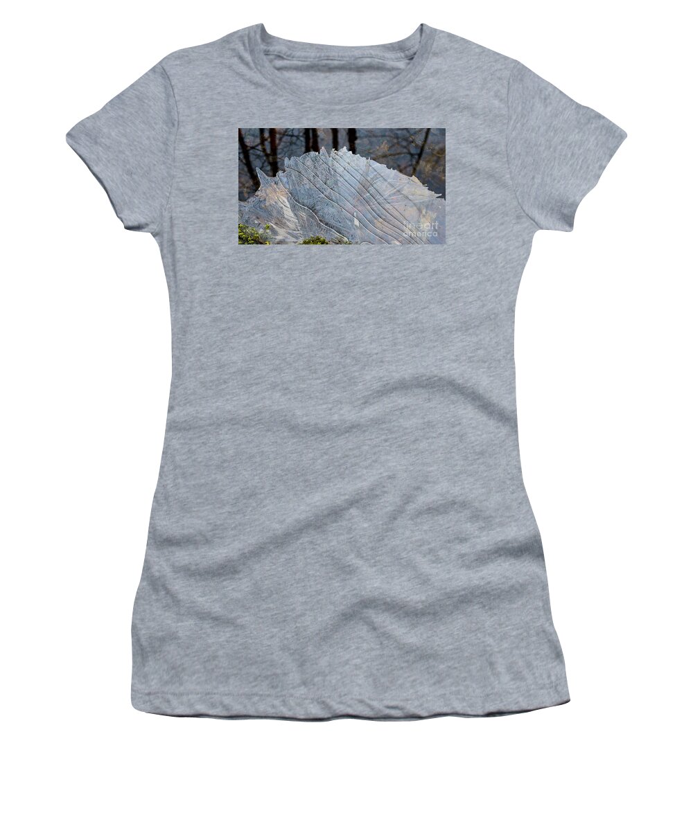 Maine Women's T-Shirt featuring the photograph Ice on creek by Steven Ralser